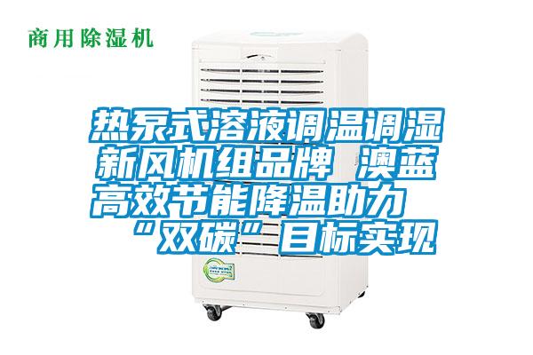 熱泵式溶液調溫調濕新風機組品牌 澳藍高效節(jié)能降溫助力“雙碳”目標實現(xiàn)